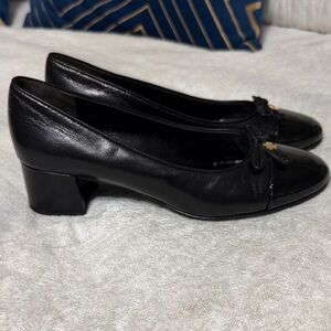 Tory Burch Black Heels with Gold Accent